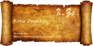 Kota Zsaklin névjegykártya